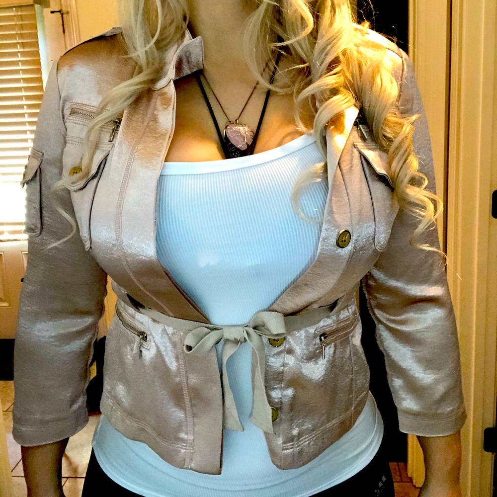 Bebe jacket light pink shiny